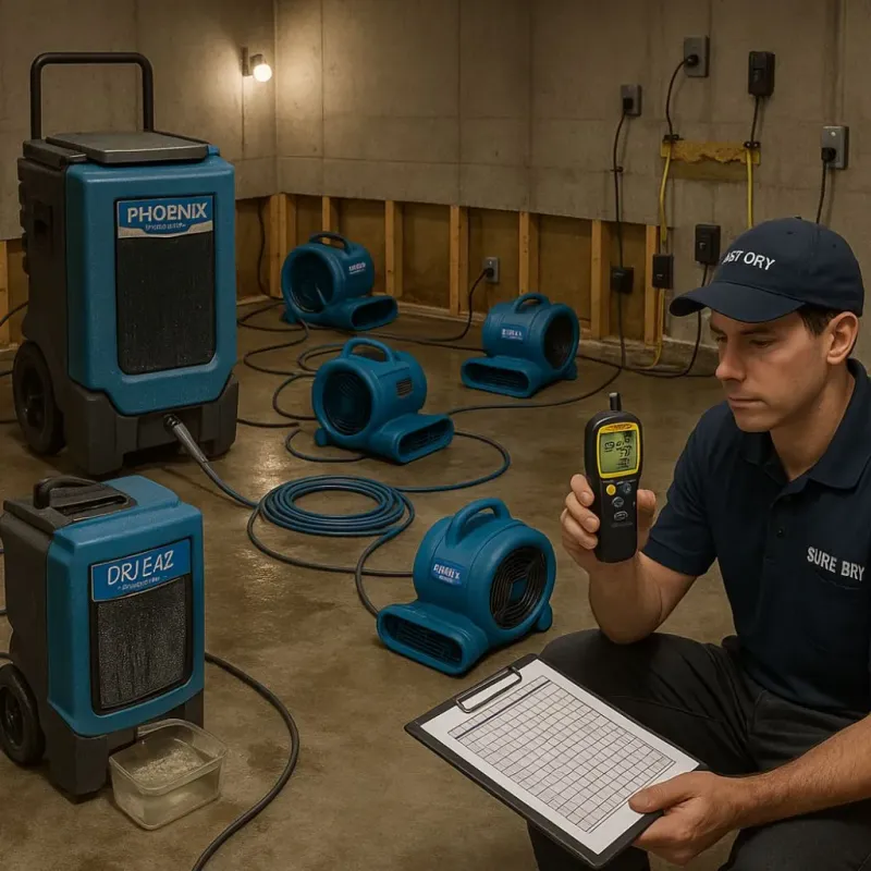Structural Drying and Dehumidification process in Weissport East, PA